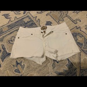 Paige white denim jean shorts